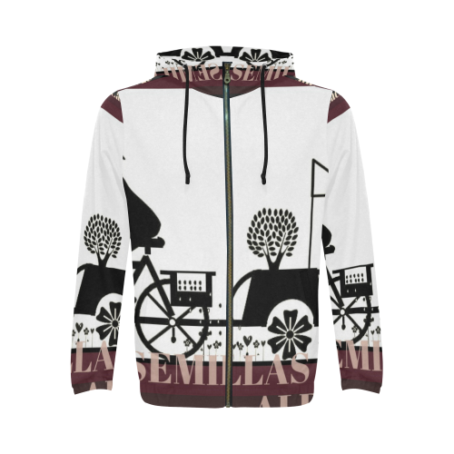 CAMPAÑA CICLO FORESTACIÓN SUDADERA HOMBRE All Over Print Full Zip Hoodie for Men/Large Size (Model H14)
