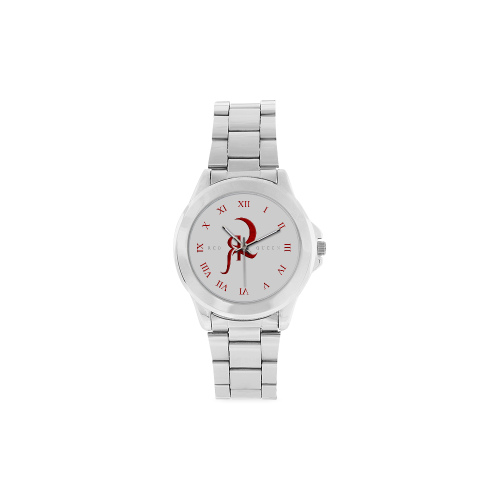 Red Queen Logo Silver Red & White Numbers Unisex Stainless Steel Watch(Model 103)