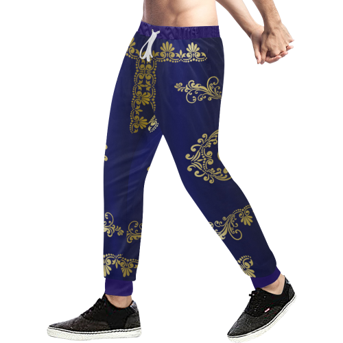 VIP LCC GOLDEN BLUE Men's All Over Print Sweatpants (Model L11)