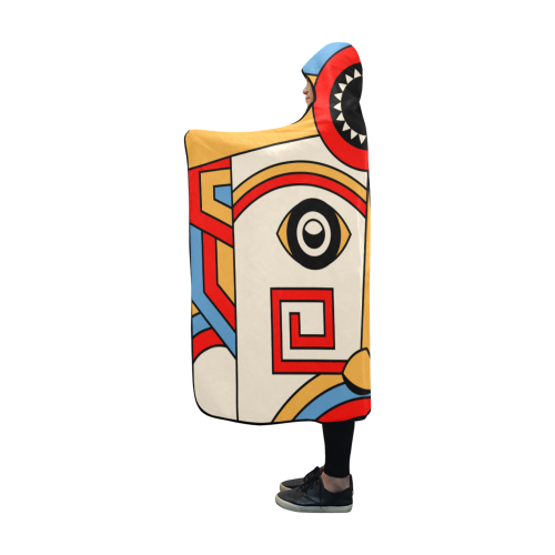 Aztec Religion Tribal Hooded Blanket 60''x50''