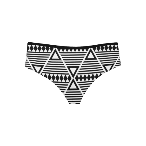 Black Aztec Tribal Women's Hipster Panties (Model L33)