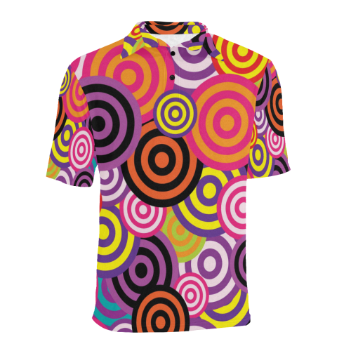 Retro Pop Art Men's All Over Print Polo Shirt (Model T55)