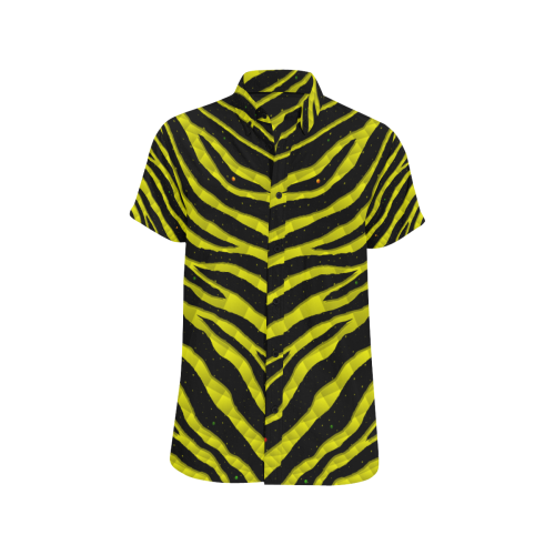 Ripped SpaceTime Stripes - Yellow Men's All Over Print Short Sleeve Shirt/Large Size (Model T53)