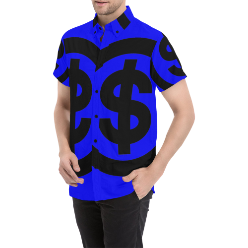 DOLLAR SIGNS 2 Men's All Over Print Short Sleeve Shirt/Large Size (Model T53)