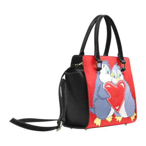 Penguin Love Red Classic Shoulder Handbag (Model 1653)