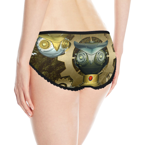 Steampunk, owl, clocks and gears Women's All Over Print Classic Briefs (Model L13)