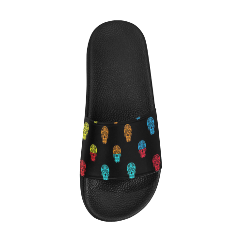Color mix Skulls A by JamColors Men's Slide Sandals (Model 057)