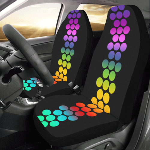 Big Dots Border Gradients Colored Car Seat Covers (Set of 2)