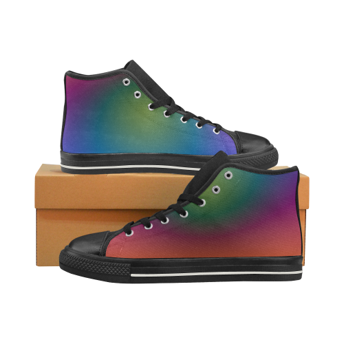 Big Rich Spectrum by Aleta High Top Canvas Shoes for Kid (Model 017)