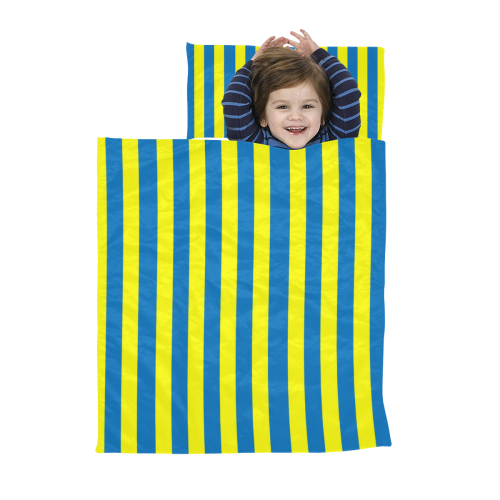 Yellow Blue Stripes Kids' Sleeping Bag