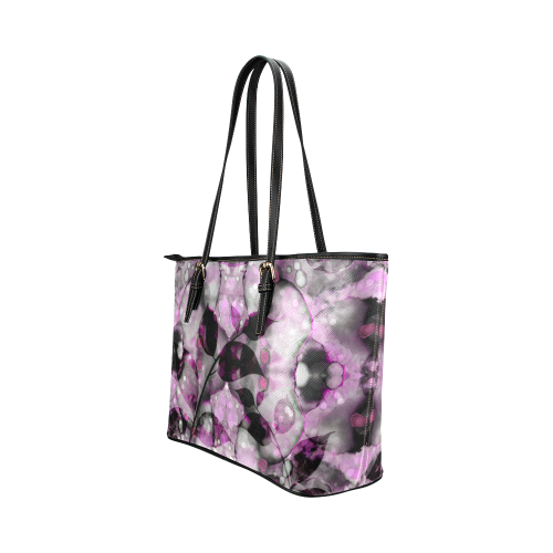 ultra violet c Leather Tote Bag/Small (Model 1651)