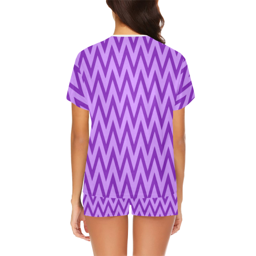 Chevron Purples Women's Short Pajama Set