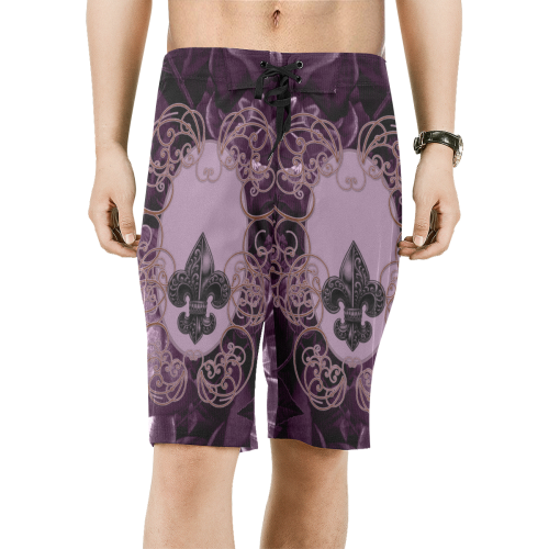 Flowers in soft violet colors Men's All Over Print Board Shorts (Model L16)