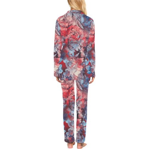 flowers flora #flowers Women's Long Pajama Set