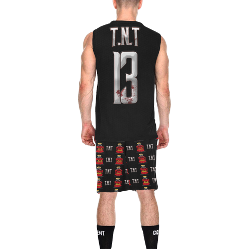 Nitroholic Black All Over Print Basketball Uniform