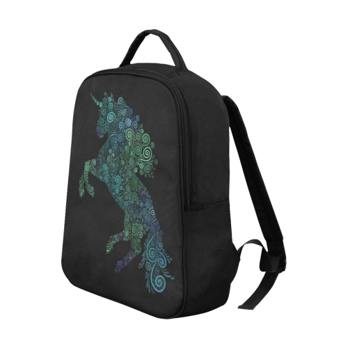 3D Psychedelic Unicorn blue and green Popular Fabric Backpack (Model 1683)