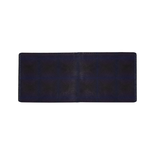 Royal blue on black squares Mini Bifold Wallet (Model 1674)