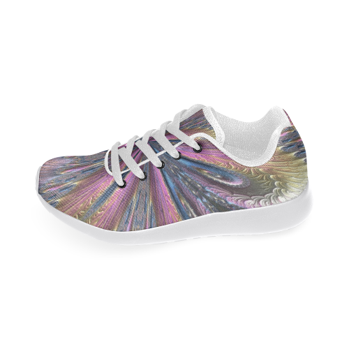 Pastel Abalone Shell Spiral Fractal Mandala 3 Women’s Running Shoes (Model 020)