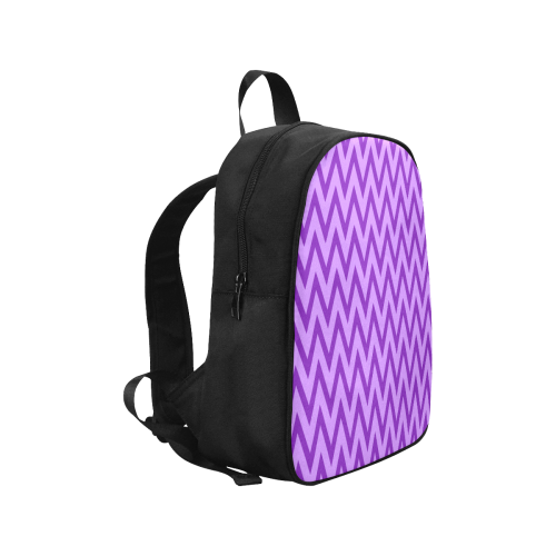 Chevron Purples Fabric School Backpack (Model 1682) (Medium)