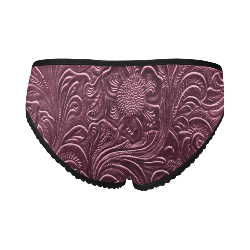 Embossed Pink Flowers Women's All Over Print Girl Briefs (Model L14)