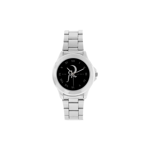Red Queen Logo Silver Numbers Unisex Stainless Steel Watch(Model 103)