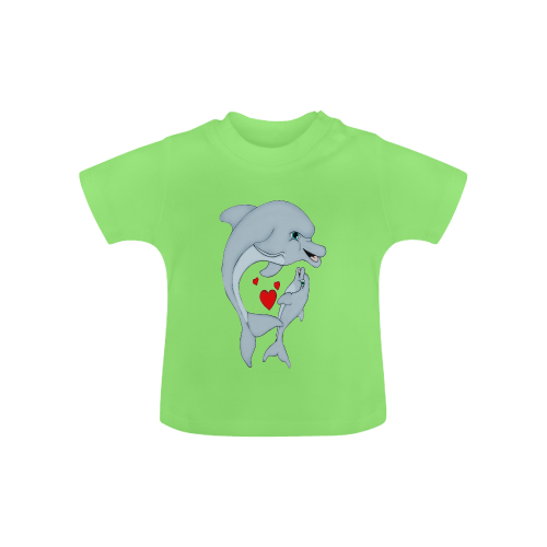 Dolphin Love Green Baby Classic T-Shirt (Model T30)