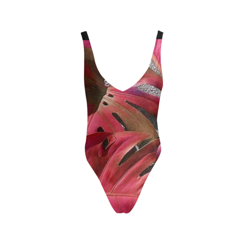 filandedron red Sexy Low Back One-Piece Swimsuit (Model S09)