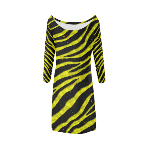 Ripped SpaceTime Stripes - Yellow Bateau A-Line Skirt (D21)