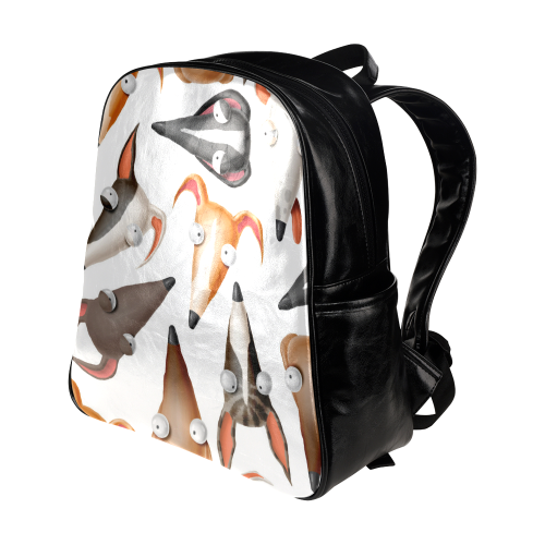 Funny Dogs Pattern Multi-Pockets Backpack (Model 1636)