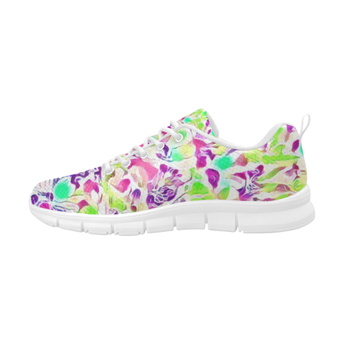 Floral Summer Greetings  1C by JamColors Women's Breathable Running Shoes/Large (Model 055)
