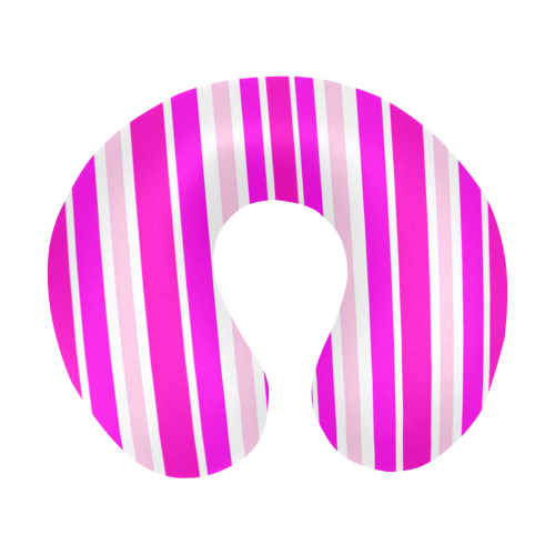 Summer Pinks Stripes U-Shape Travel Pillow