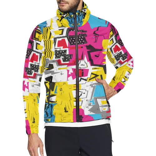 Distorted shapes Unisex All Over Print Windbreaker (Model H23)