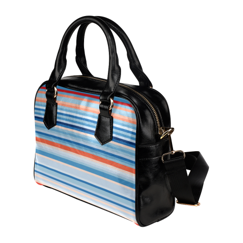 blue and coral stripe 2 Shoulder Handbag (Model 1634)
