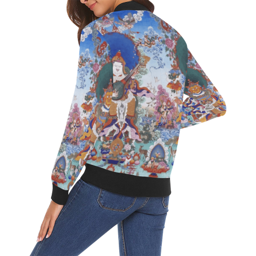 Four Heavenly Kings, by Ivan Venerucci Italian Style All Over Print Bomber Jacket for Women (Model H19)