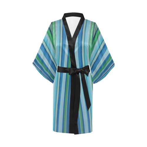 painted stripe Kimono Robe