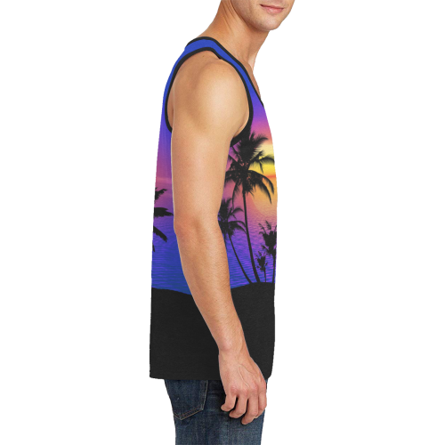 Tropical Sunset Palm Trees Men's All Over Print Tank Top (Model T57)