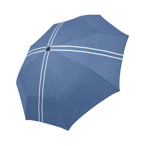 Classic Blue 'Faux Button' Auto-Foldable Umbrella (Model U04)