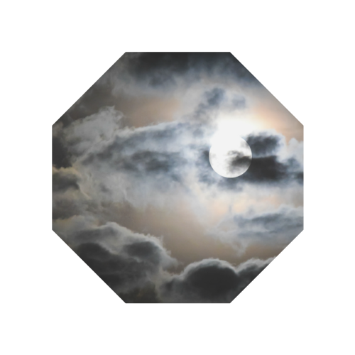 Dark Clouds And Full Moon In The Night Sky Anti-UV Auto-Foldable Umbrella (Underside Printing) (U06)