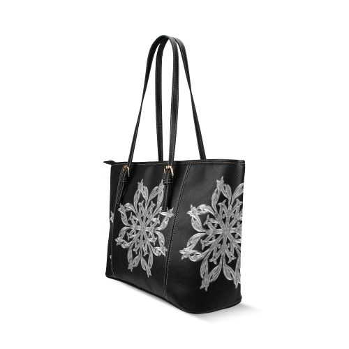 ice-crystal-1749567 Leather Tote Bag/Large (Model 1640)