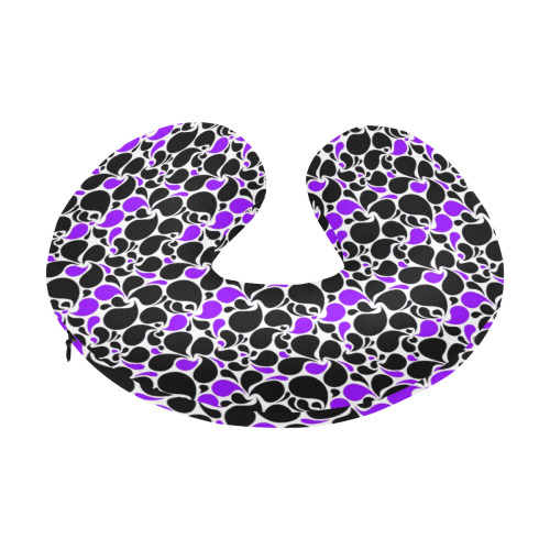 purple black paisley U-Shape Travel Pillow