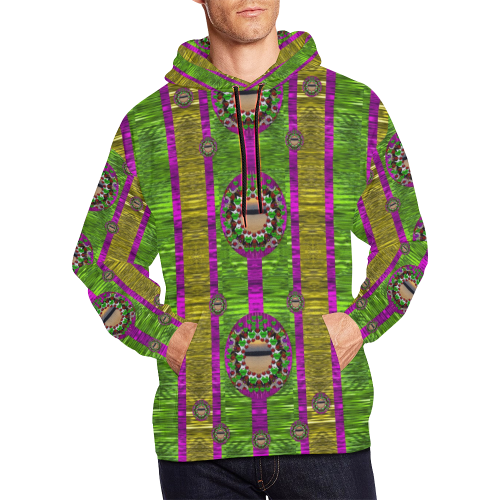 Sunset love in the rainbow decorative All Over Print Hoodie for Men/Large Size (USA Size) (Model H13)