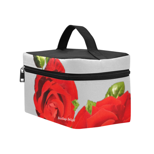 Fairlings Delight's Floral Luxury Collection- Red Rose Cosmetic Bag/Large 53086a1 Cosmetic Bag/Large (Model 1658)