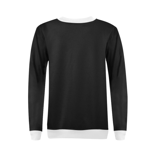 Valentine Mouse Black/White All Over Print Crewneck Sweatshirt for Women (Model H18)