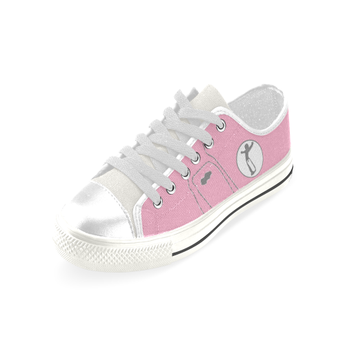 Kid DW Pink Low Top Canvas Shoes for Kid (Model 018)