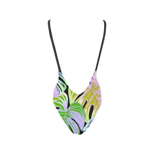 Pretty Leaves C by JamColors Sexy Low Back One-Piece Swimsuit (Model S09)