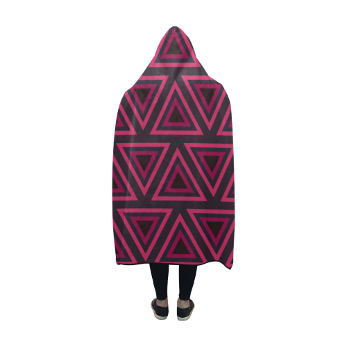 Tribal Ethnic Triangles Hooded Blanket 60''x50''