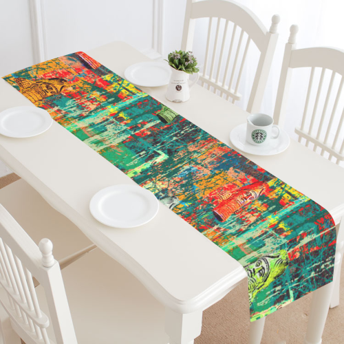Faces of Lamassu Table Runner 16x72 inch