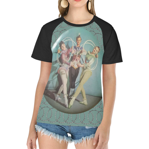 Let's Hoop Women's Raglan T-Shirt/Front Printing (Model T62)