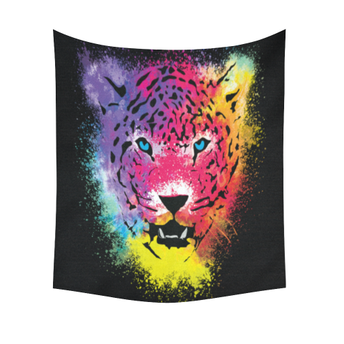 Rainbow Tiger Cotton Linen Wall Tapestry 51"x 60"