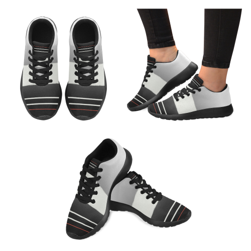 Design shoes black with lines Women’s Running Shoes (Model 020)